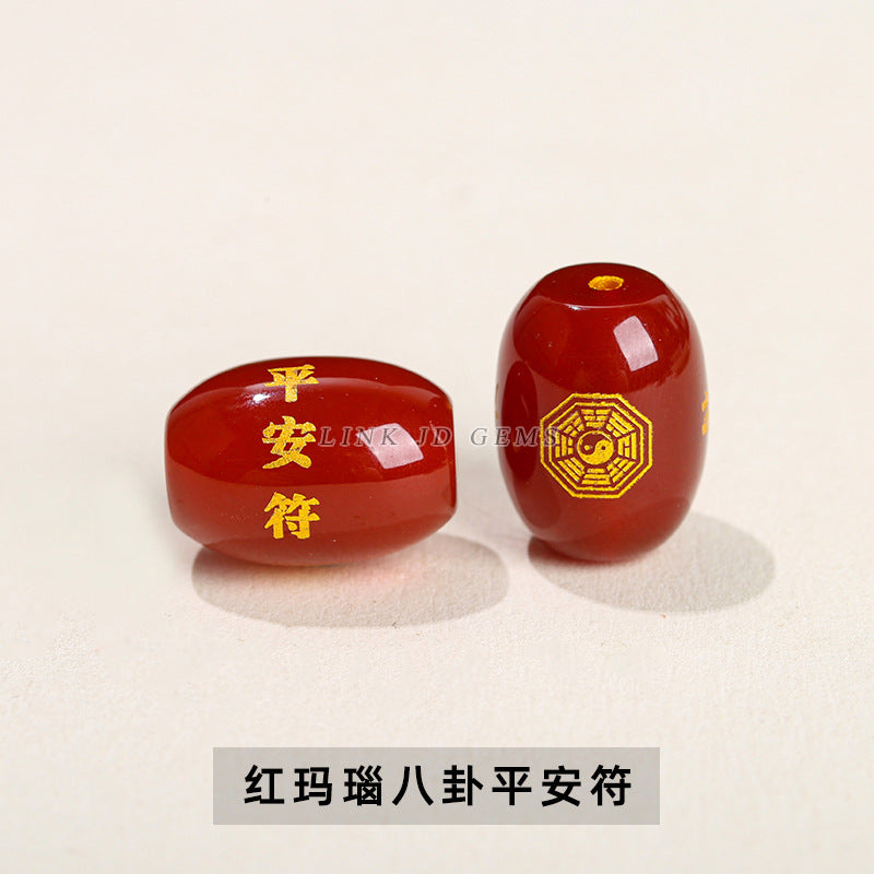 agate peace talisman round beads