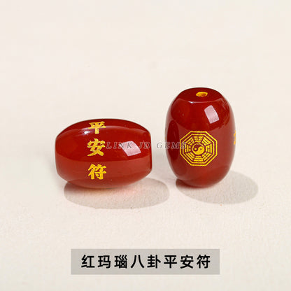 agate peace talisman round beads