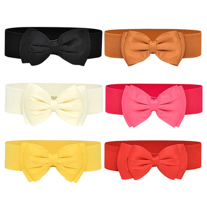 Chiffon bow elastic belt