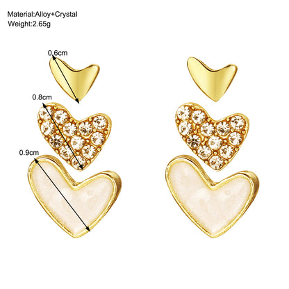 Pendientes de corazón blanco 