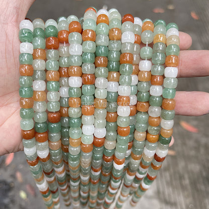 7-8Mm natural tricolor jade old beads loose beads