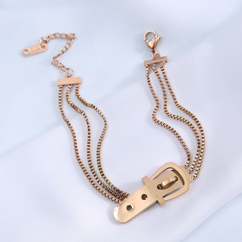 Belt buckle titanium steel bracelet