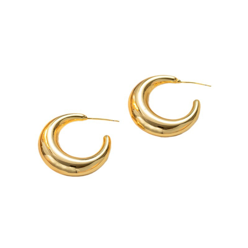 Vintage Gold Circle Earrings with Minimalist Chic Style