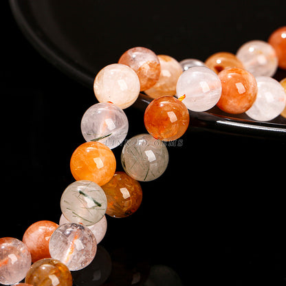 A goods red rabbit hair crystal round beads red hair crystal loose beads