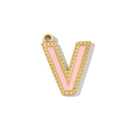 Colorful letter titanium steel necklace pendant