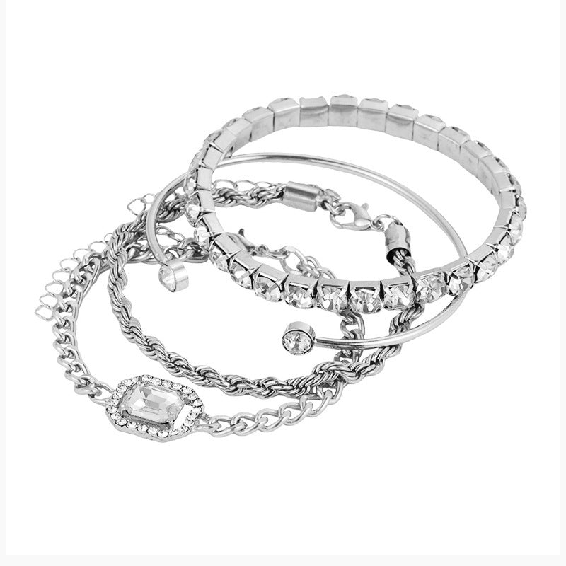 Retro Twist Diamond Bracelet Set