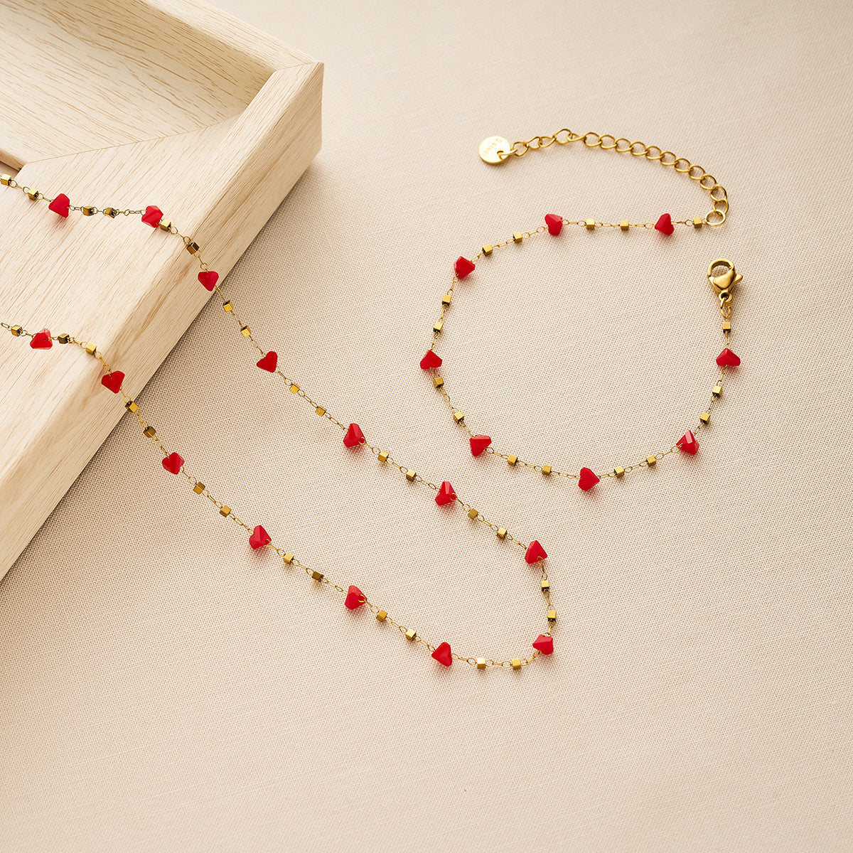 Red Zircon Irregular Necklace