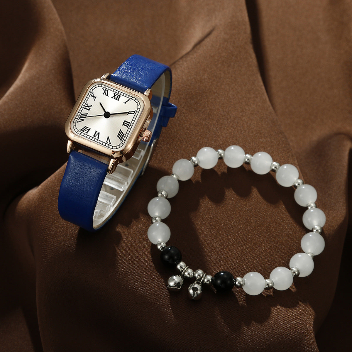 Square Watch Dial Belt Women's Jewelry Set
