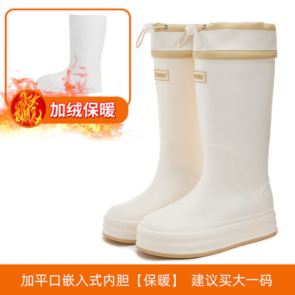 thick-soled medium and long tube rubber shoes