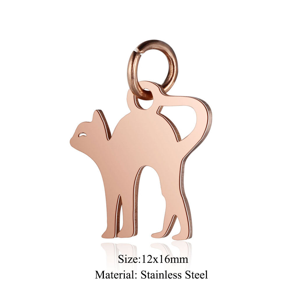 5 pcs/titanium steel pendant LOVE pentagram elephant cat