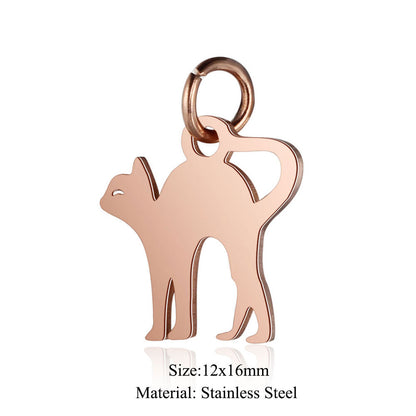 5 pcs/titanium steel pendant LOVE pentagram elephant cat