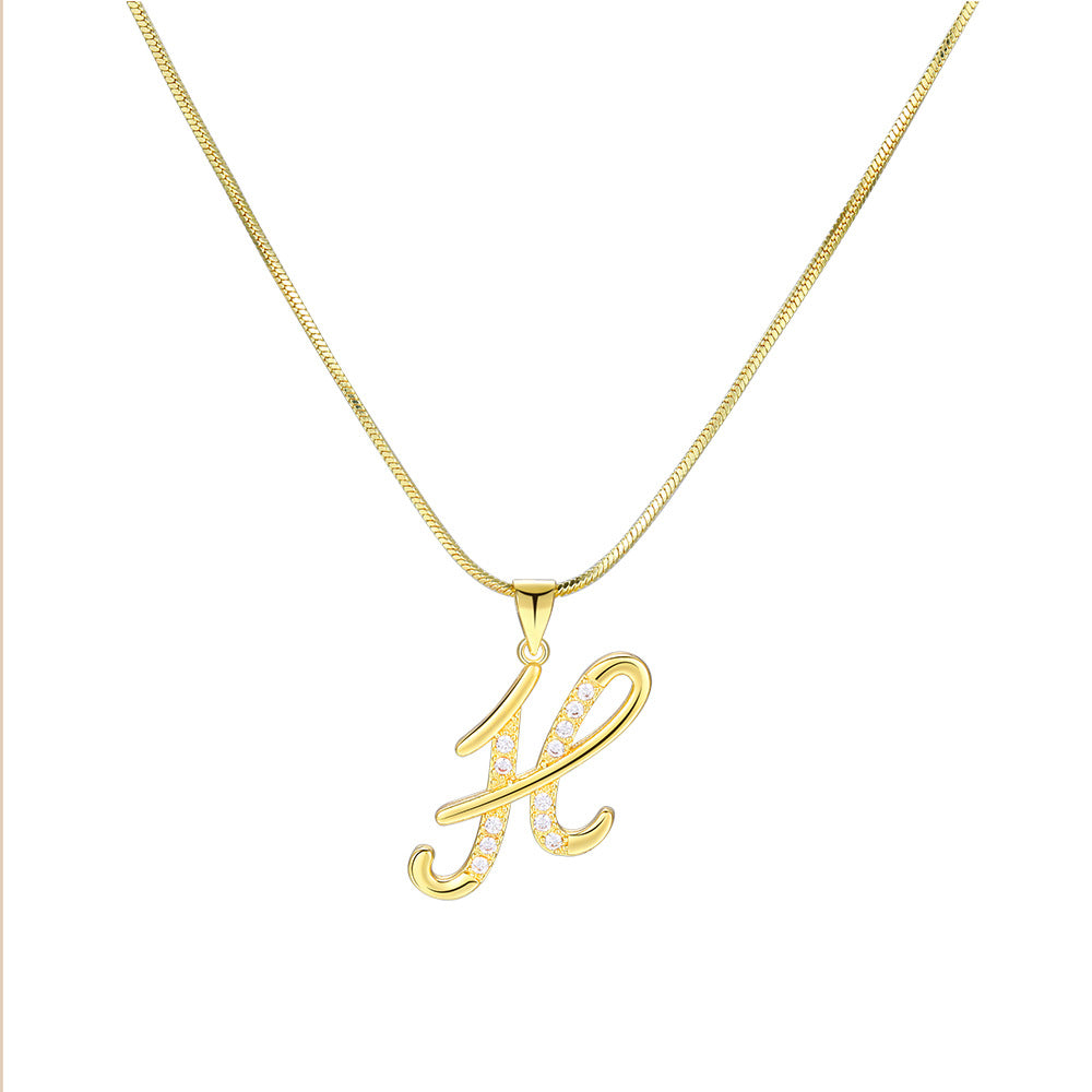 European and American 26 letters gold necklace