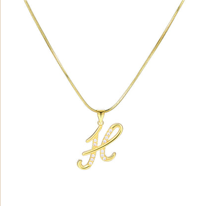 European and American 26 letters gold necklace