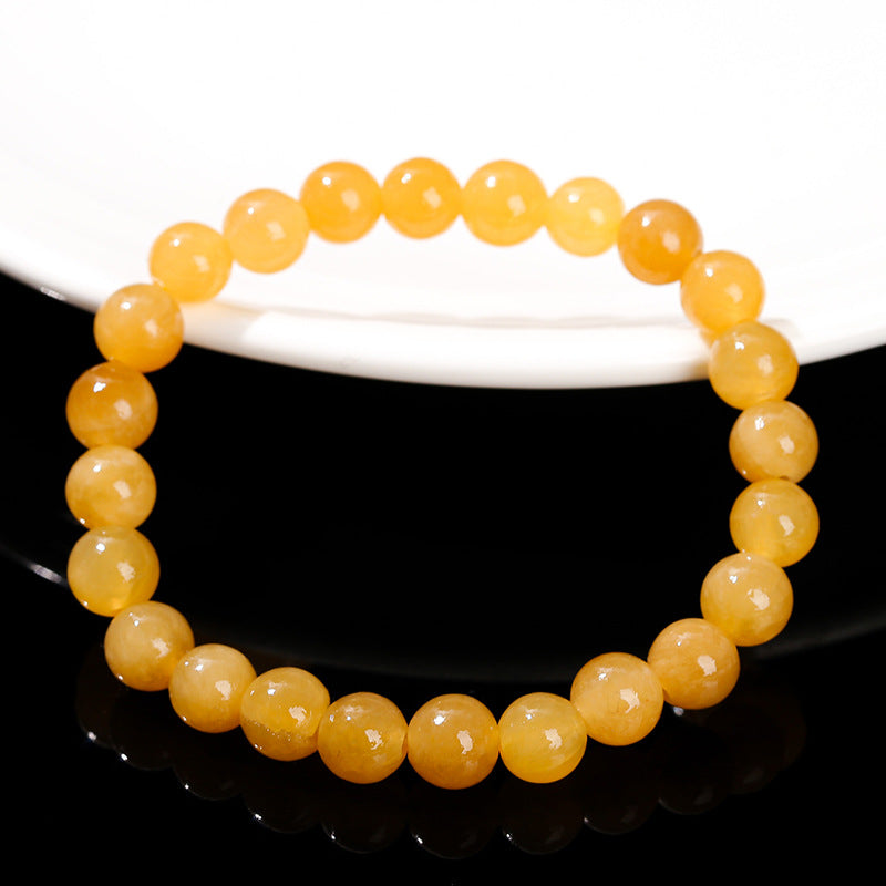 Optimized sugar color Xiuyu bracelet, topaz round beads.