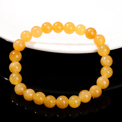 Optimized sugar color Xiuyu bracelet, topaz round beads.