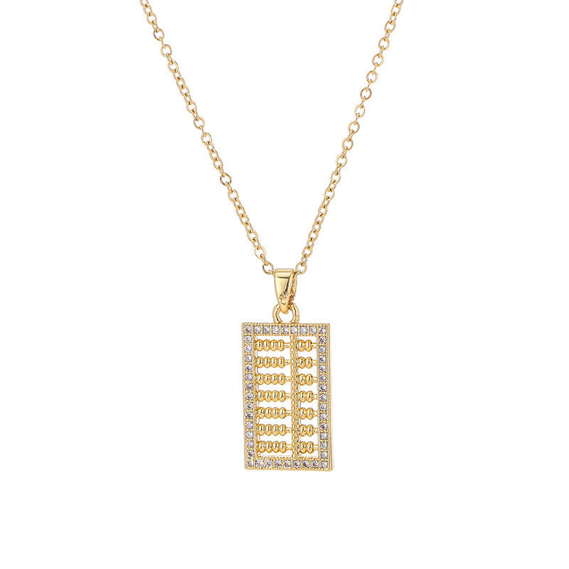 Korean Micro-Diamond Abacus Pendant Necklace
