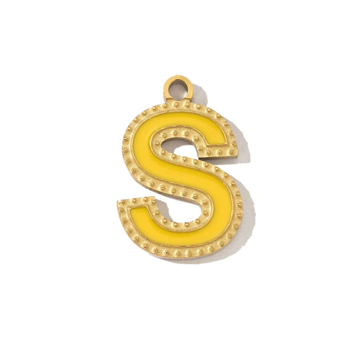 Colorful letter titanium steel necklace pendant