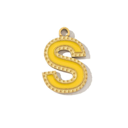 Colorful letter titanium steel necklace pendant