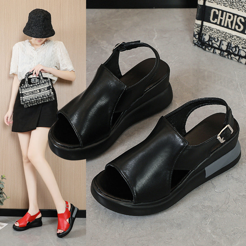 Wedge heel sandals platform sole