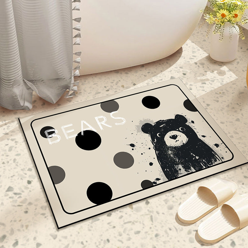 Cartoon diatomaceous earth bath mat