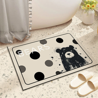 Cartoon diatomaceous earth bath mat