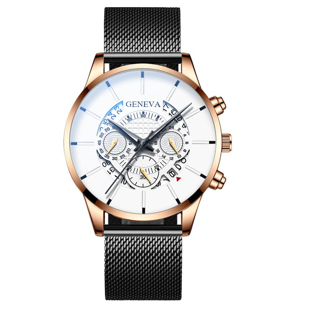 GENEVA watch men's steel belt