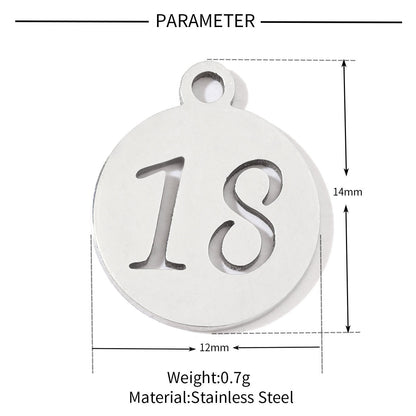 20 pcs/pack of boys and girls digital titanium steel pendants