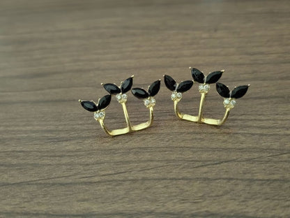 Green Butterfly Diamond Earrings