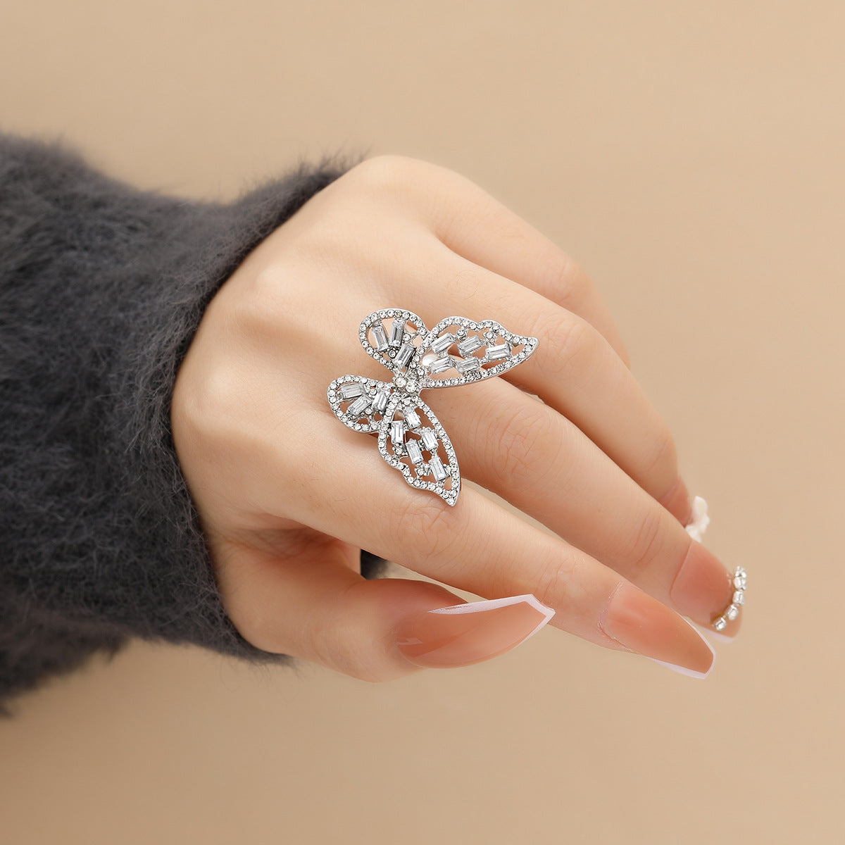 Hollow Butterfly Open Ring