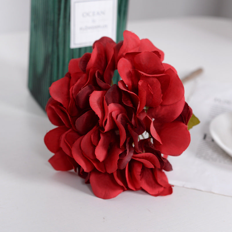 Artificial flower Eight Immortals Hydrangea with leaves French hydrangea