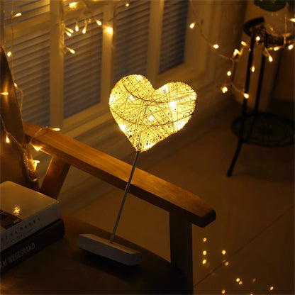 Heart Moon Table Lamp LED Night Light Pentagram Table Lamp