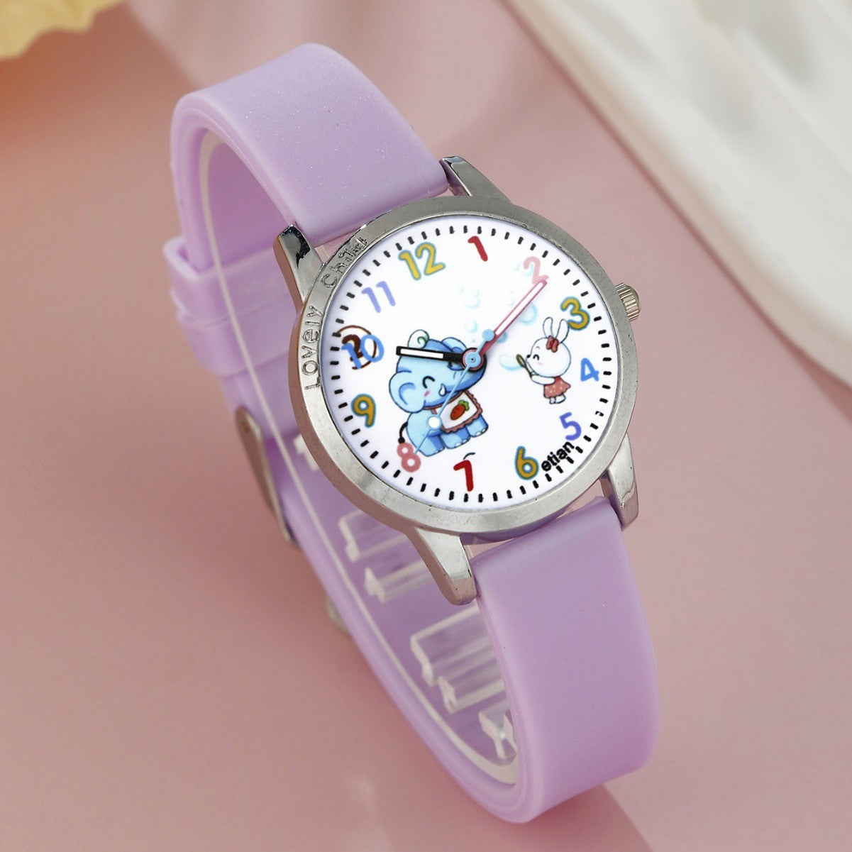 Animal Dial Round Quartz Watch Jewelry Set