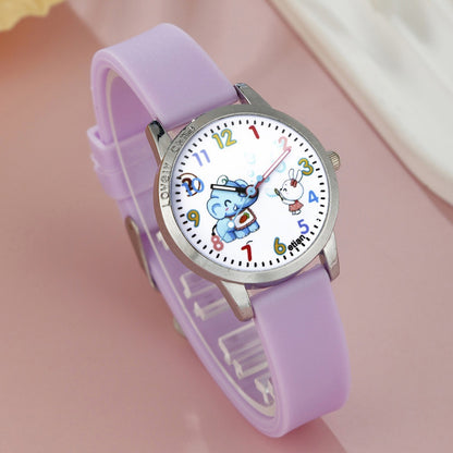 Animal Dial Round Quartz Watch Jewelry Set