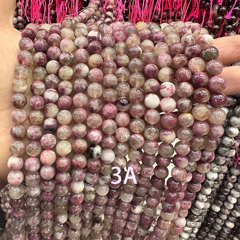 Cuentas de cristal de turmalina de flor de ciruelo natural de 4-12 mm 