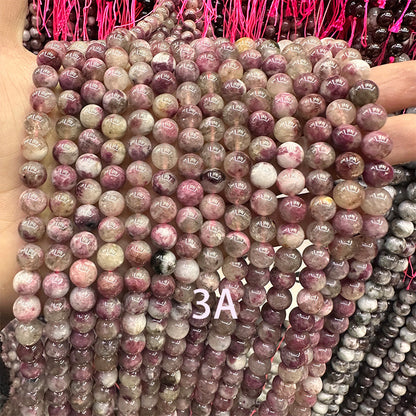 Cuentas de cristal de turmalina de flor de ciruelo natural de 4-12 mm 