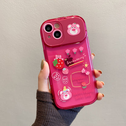 Apple 15 Pro Mirror Stand Strawberry Bear iPhone X Green Monster