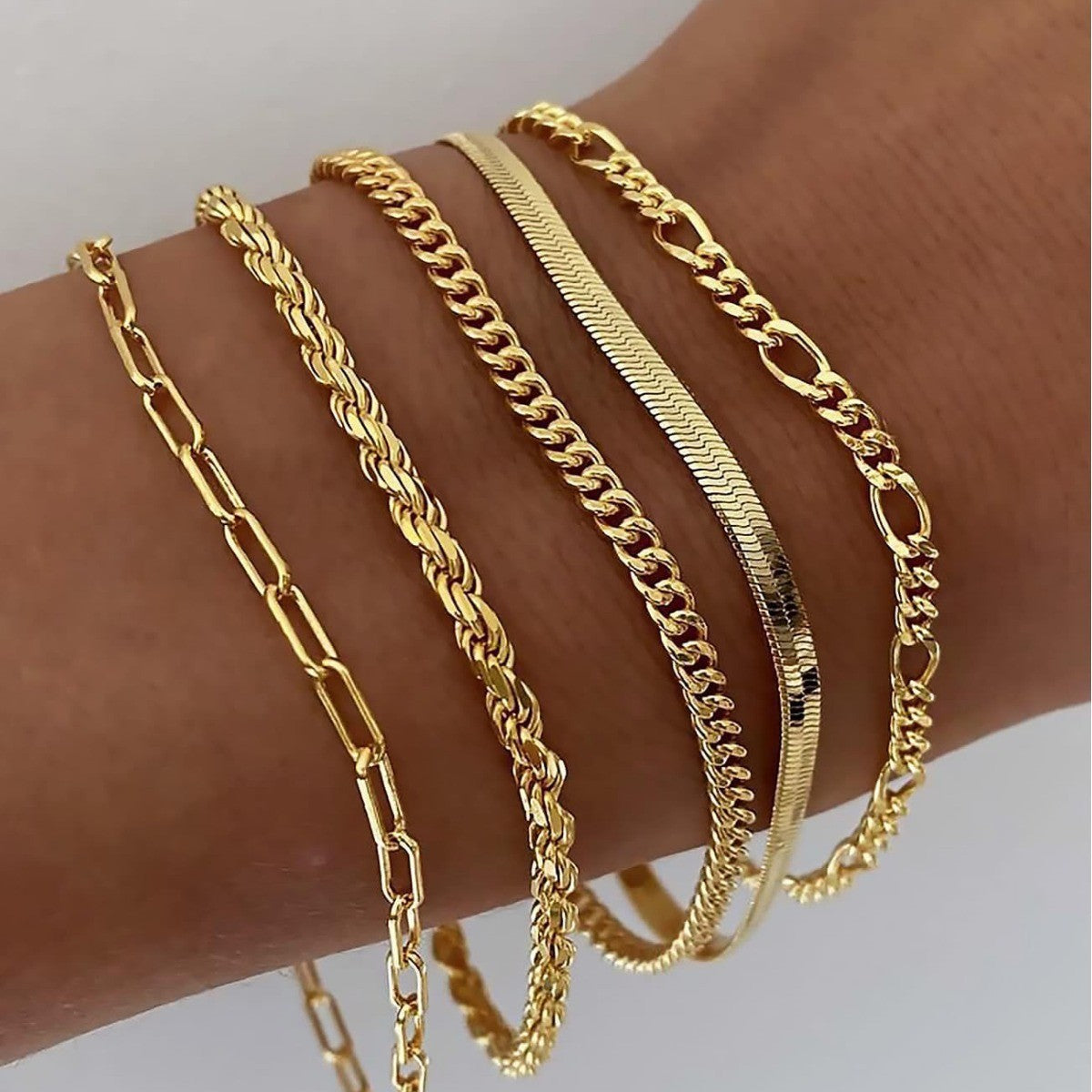 Multi-Layer Snake Bone Bracelet Set