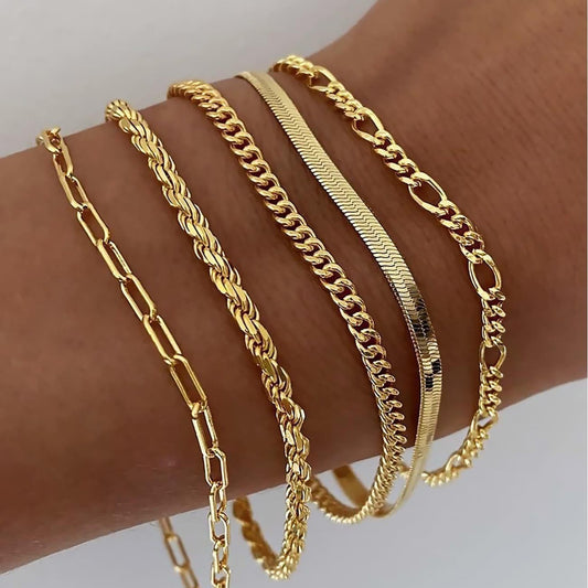 Multi-Layer Snake Bone Bracelet Set