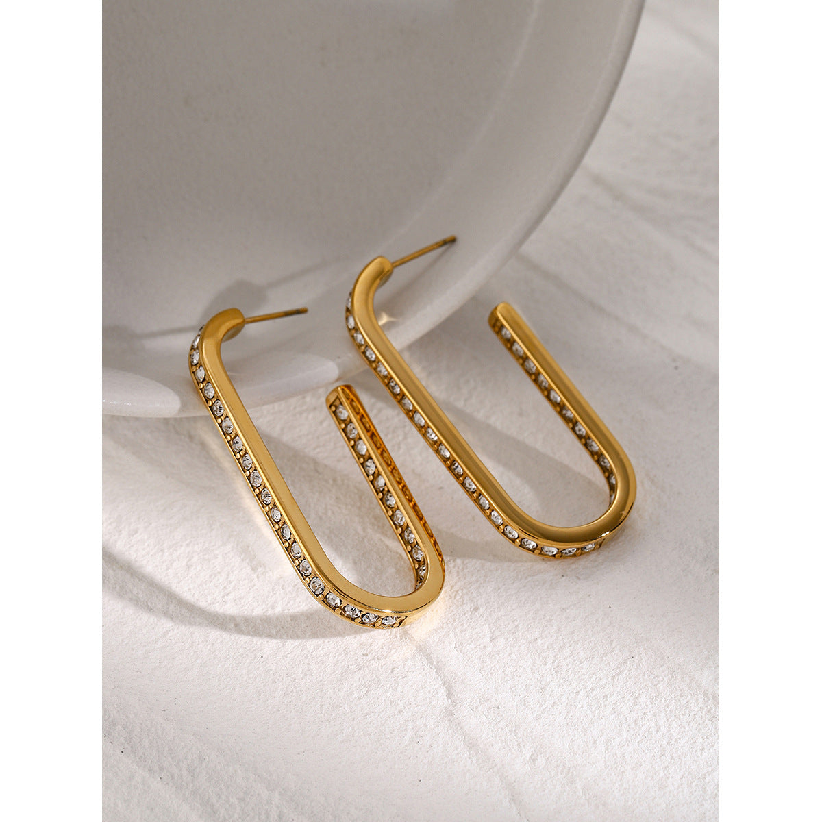 U-Shaped Diamond Earrings