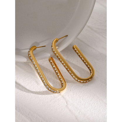 U-Shaped Diamond Earrings