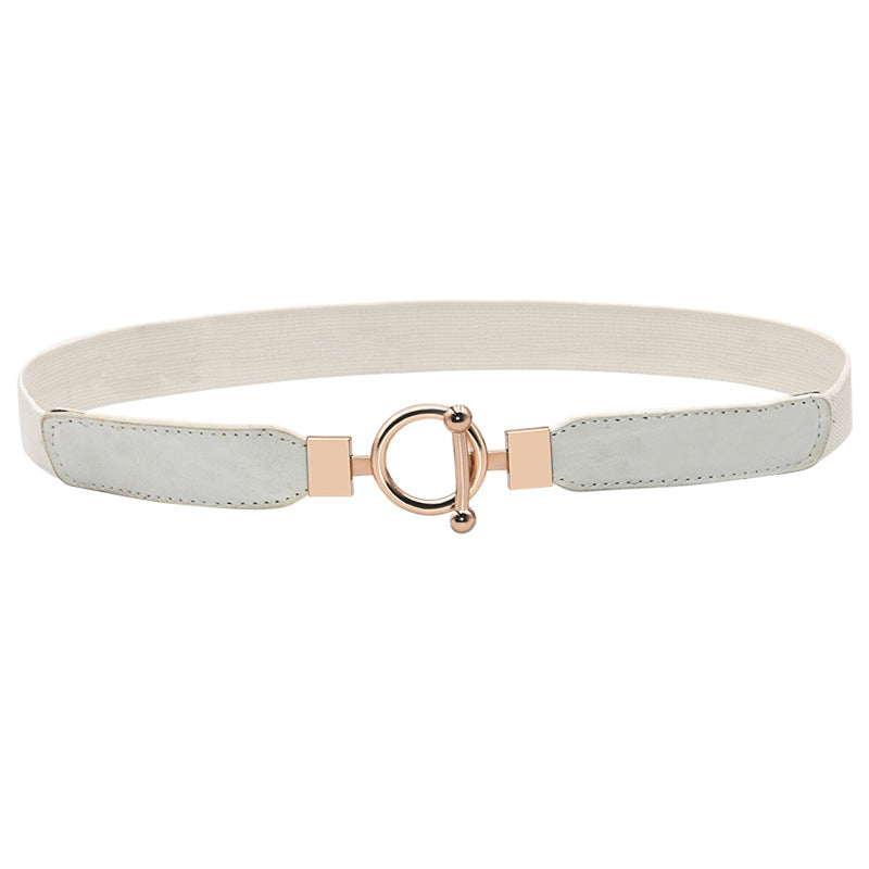 Retro Circle Button Slim Waist Seal