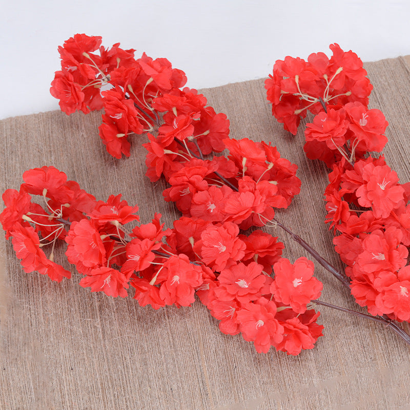 Encrypted 4-pronged 3-pronged cherry blossom tree artificial flowers