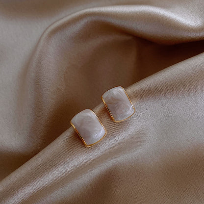 Drip oil arc earrings retro