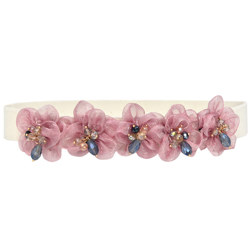 Stylish sparkling rhinestone elastic belt