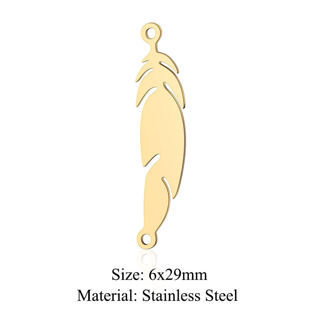 5 pcs/bag Feather wings Titanium steel pendant