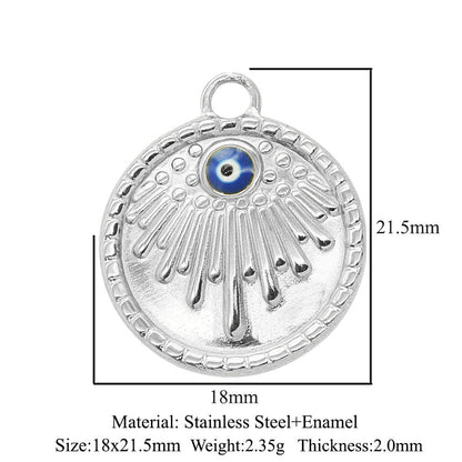 3 pcs/pack stainless steel geometric round sun eye pendant