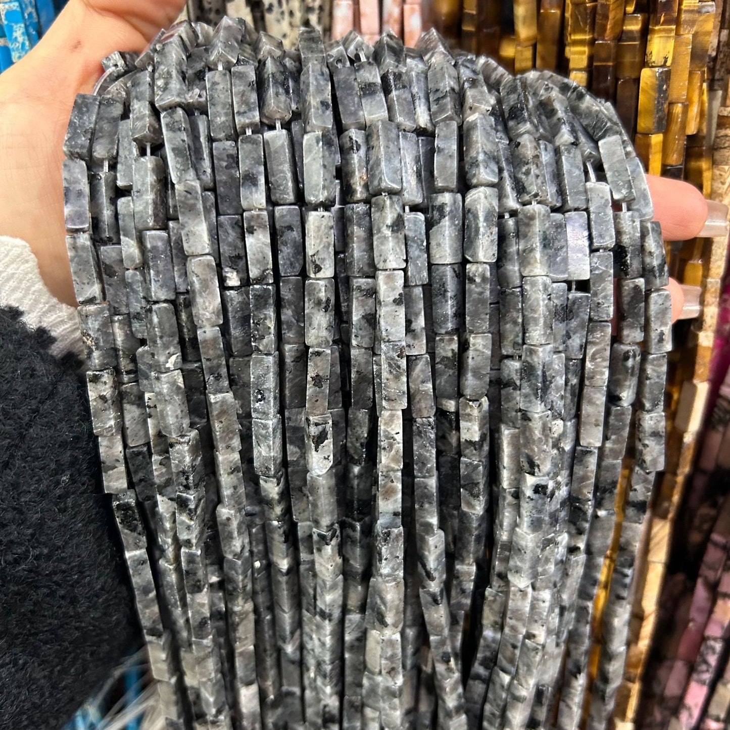 4*13mm long crystal agate cube special shaped beads