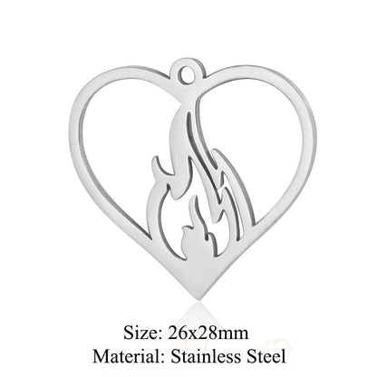 5 pcs/bag witch titanium steel pendant peach heart cross