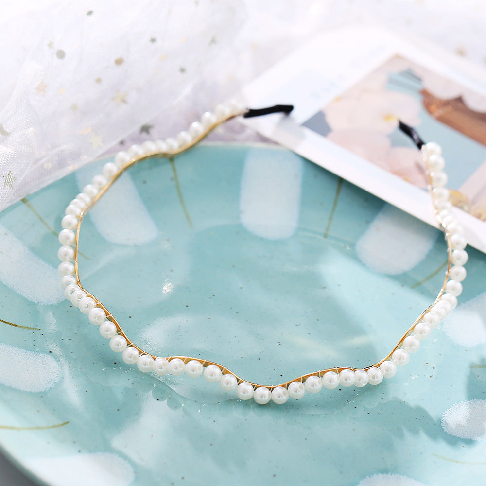 Wave Pearl Headband for Women