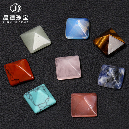 Crystal pyramid ring surface agate jade ring surface